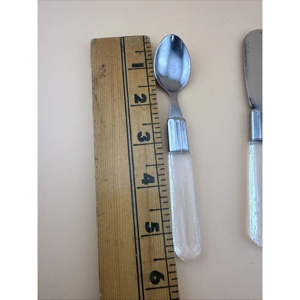 Vtg Spreader And Spoon Lucite Handle Stainless Taiwan